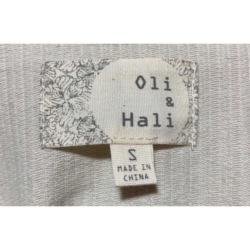 OLI HALI TOP OLI & HALI shirt Oli and Hali long sleeve snap down pockets boho SM - Picture 9 of 12